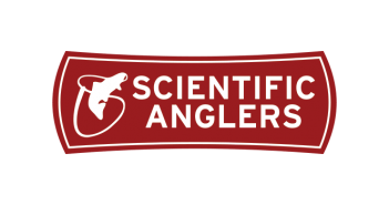 Scientific anglers logo on a white background.