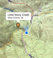 A screenshot of the little story creek gps app.