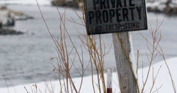 Utah stream access private property sign.