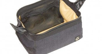 A small bag with a zipper and a zippered compartment.