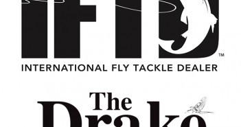 The drake international fly tackle dealer logo.
