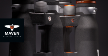 A pair of binoculars with the words naven on them.