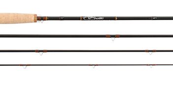Four different types of fly fishing rods.