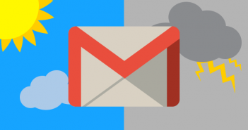 A gmail envelope with a sun and a cloud.