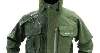 A green jacket with a hood on it.