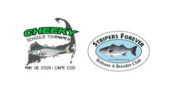 Two logos for cheery's striped bass tournament and cheery's striped bass tournament.