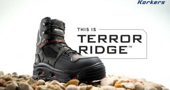 A pair of boots with the words this is terror ridge.