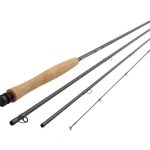A fly rod with a wooden handle.