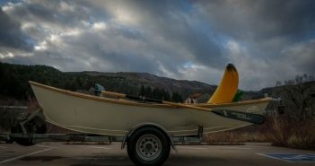 A banana boat on a trailer.
