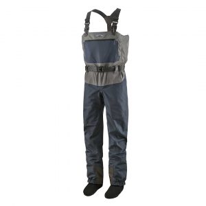 A pair of men's waders on a white background.