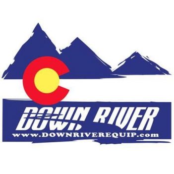 The logo for down river equip in colorado.