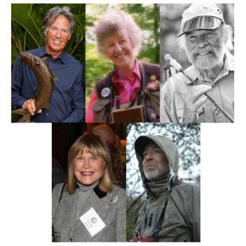A black and white photo of a group of people.
