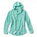 The women's hooded shirt in mint green.
