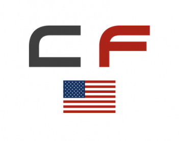 The cf logo with an american flag and the letter f.