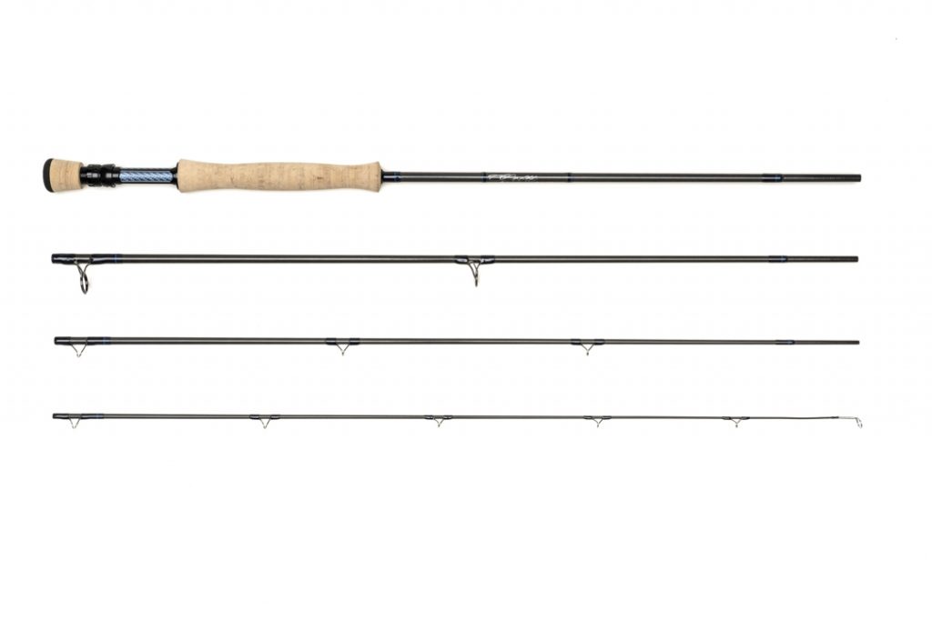 A set of fishing rods on a white background.
