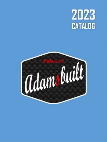 The adams & sult catalog is shown on a blue background.