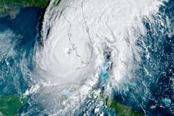 A satellite image of hurricane katrina in florida.