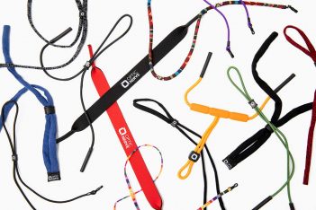 A variety of ropes and lanyards are arranged on a white background.