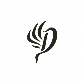 A black and white logo with an eagle on it.