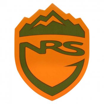 The nrs logo on an orange sticker.