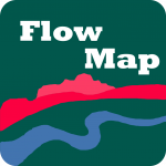 A green and red icon with the words flow map.