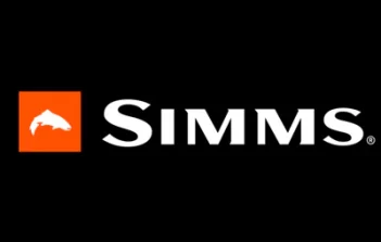 Simms logo on a black background.