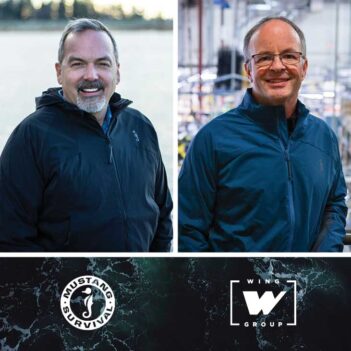 Two men in jackets standing next to each other.