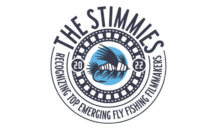 Logo of "the stimmies 2022," an award for top emerging fly fishing filmmakers, featuring a circular crest and a fish icon.